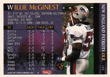 1995 Bowman #143 Willie McGinest Back
