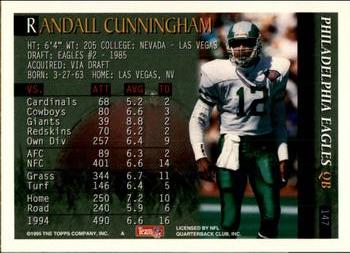 1995 Bowman #147 Randall Cunningham Back