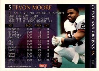 1995 Bowman #152 Stevon Moore Back