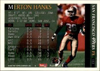 1995 Bowman #153 Merton Hanks Back