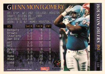 1995 Bowman #168 Glenn Montgomery Back