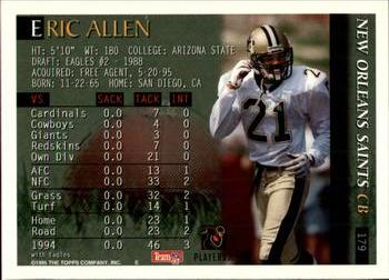 1995 Bowman #179 Eric Allen Back