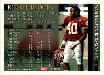 1995 Bowman #182 Reggie Brooks Back