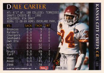 1995 Bowman #183 Dale Carter Back