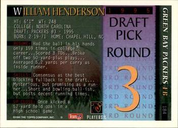 1995 Bowman #184 William Henderson Back
