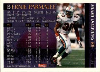 1995 Bowman #196 Bernie Parmalee Back