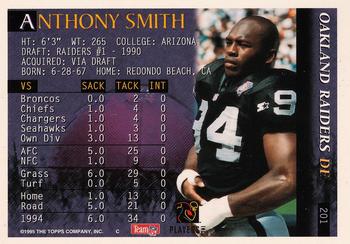 1995 Bowman #201 Anthony Smith Back