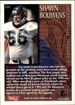 1995 Bowman #234 Shawn Bouwens Back