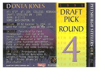 1995 Bowman #251 Donta Jones Back