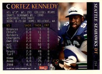 1995 Bowman #254 Cortez Kennedy Back