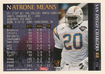 1995 Bowman #258 Natrone Means Back