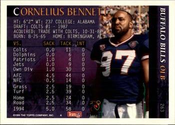 1995 Bowman #263 Cornelius Bennett Back