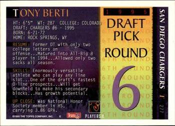 1995 Bowman #277 Tony Berti Back