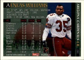 1995 Bowman #280 Aeneas Williams Back