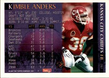 1995 Bowman #287 Kimble Anders Back
