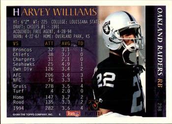1995 Bowman #298 Harvey Williams Back