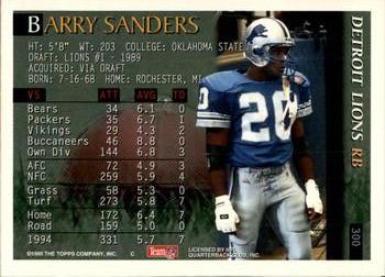 1995 Bowman #300 Barry Sanders Back