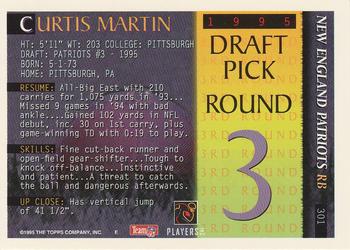 1995 Bowman #301 Curtis Martin Back