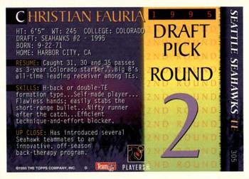 1995 Bowman #305 Christian Fauria Back