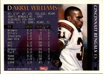 1995 Bowman #335 Darryl Williams Back