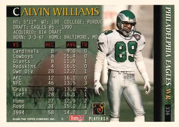 1995 Bowman #336 Calvin Williams Back