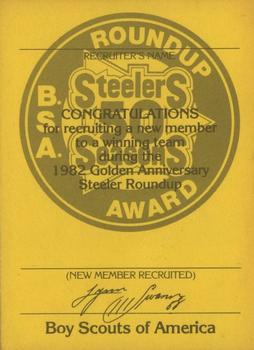 1980-82 Boy Scouts of America Pittsburgh Steelers #NNO Lynn Swann Back
