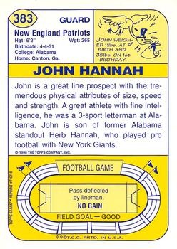 1998 Topps Stars - Rookie Reprints #7 John Hannah Back