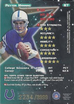 1998 Topps Stars - Silver Star #67 Peyton Manning Back