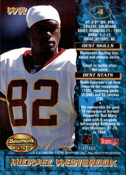 1995 Bowman's Best #4 Michael Westbrook Back