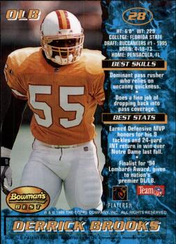 1995 Bowman's Best #28 Derrick Brooks Back