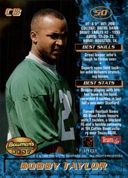 1995 Bowman's Best #50 Bobby Taylor Back