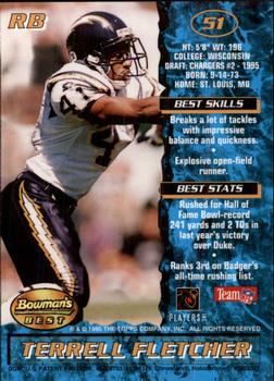 1995 Bowman's Best #51 Terrell Fletcher Back