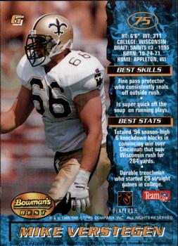 1995 Bowman's Best #75 Mike Verstegen Back