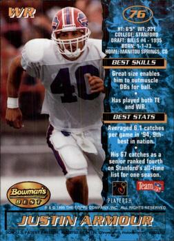 1995 Bowman's Best #76 Justin Armour Back