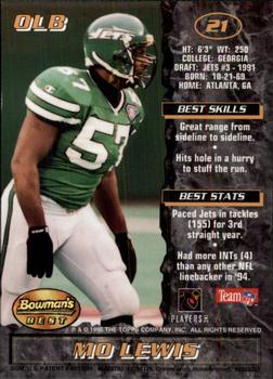 1995 Bowman's Best #21 Mo Lewis Back