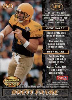 1995 Bowman's Best #43 Brett Favre Back