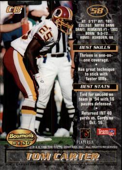 1995 Bowman's Best #58 Tom Carter Back