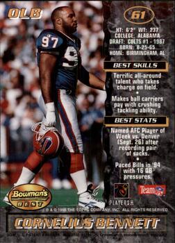 1995 Bowman's Best #61 Cornelius Bennett Back