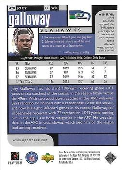 1998 UD Choice - Choice Reserve #420 Joey Galloway Back