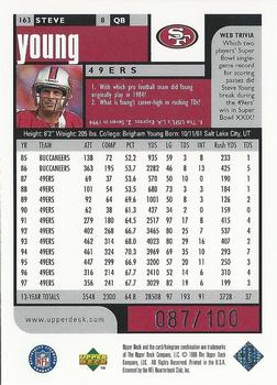 1998 UD Choice - Prime Choice Reserve #163 Steve Young Back