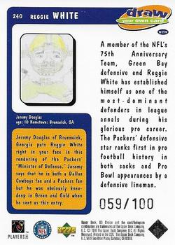 1998 UD Choice - Prime Choice Reserve #240 Reggie White Back