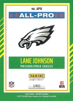 2022 Panini Instant All-Pro #AP8 Lane Johnson Back