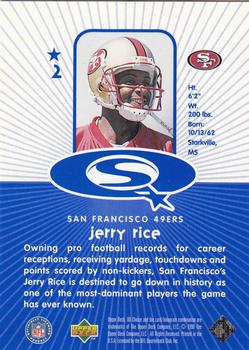 1998 UD Choice - StarQuest Blue #2 Jerry Rice Back