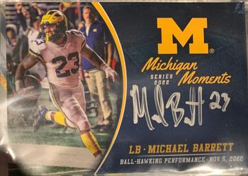 2022 Valiant Michigan Wolverines - Michigan Moments #8 Michael Barrett Front