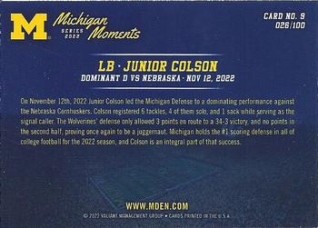 2022 Valiant Michigan Wolverines - Michigan Moments #9 Junior Colson Back