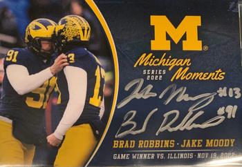 2022 Valiant Michigan Wolverines - Michigan Moments #10 Brad Robbins / Jake Moody Front