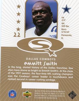 1998 UD Choice - StarQuest Gold #22 Emmitt Smith Back