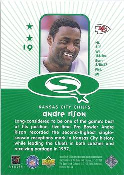 1998 UD Choice - StarQuest Green #19 Andre Rison Back