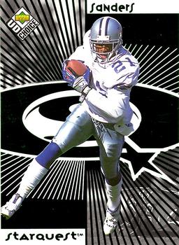 1998 UD Choice - StarQuest Green #21 Deion Sanders Front