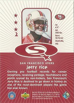 1998 UD Choice - StarQuest Red #2 Jerry Rice Back